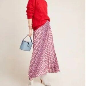 Anthropologie Maeve Pleated Maxi Skirt Medium